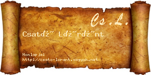 Csató Lóránt névjegykártya