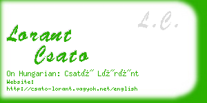 lorant csato business card